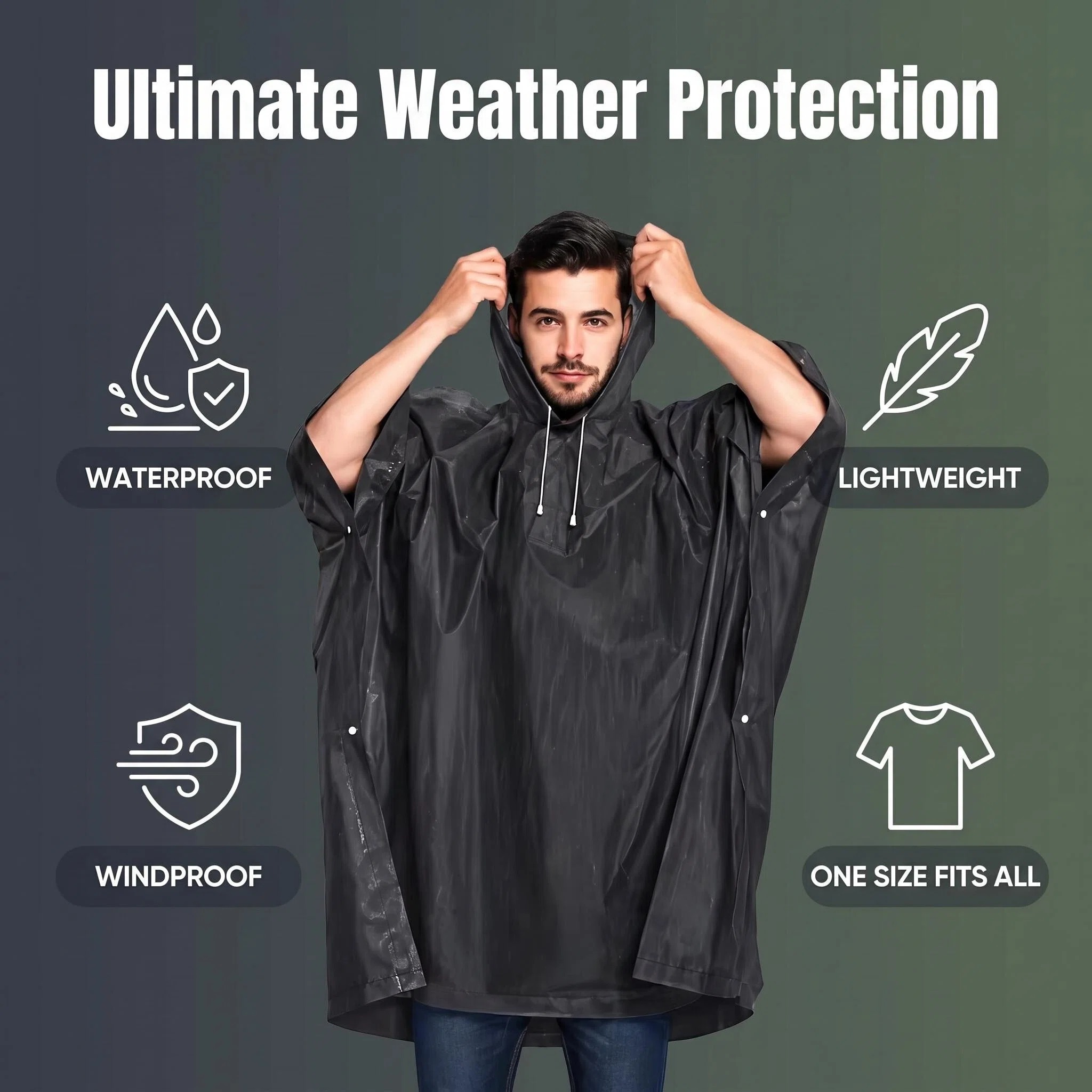 Outdoor 3 in 1 Tactical Rain P - Emergency Poncho Rain ulasan dan harga