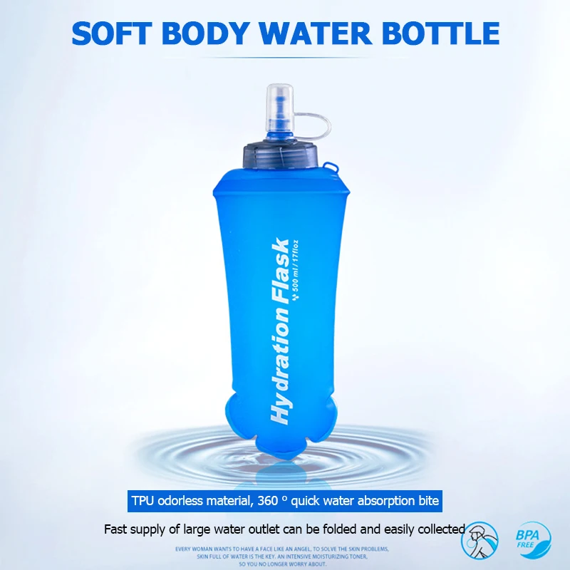 250ml 500ml 750ml Portable Fol - Water Bag Collapsible ulasan dan harga