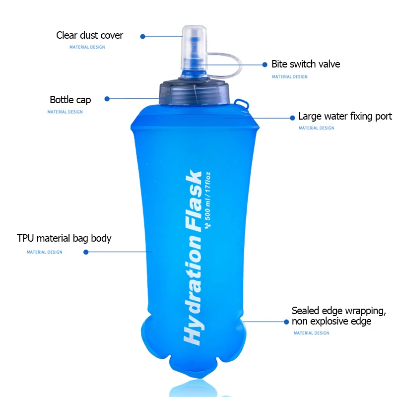 250ml 500ml 750ml Portable Fol - Water Bag Collapsible ulasan dan harga