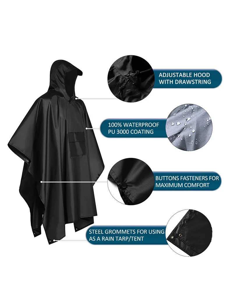 2026 For Camping Hiking 3-in-1 - Emergency Poncho Rain ulasan dan harga